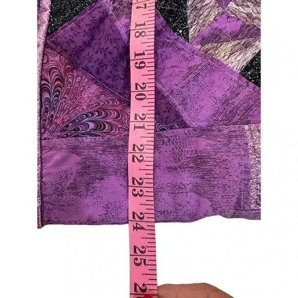 Women's Purple & Blue Long Sleeve Open Front Multi Pattern Jacket One Size - Picture 5 of 7